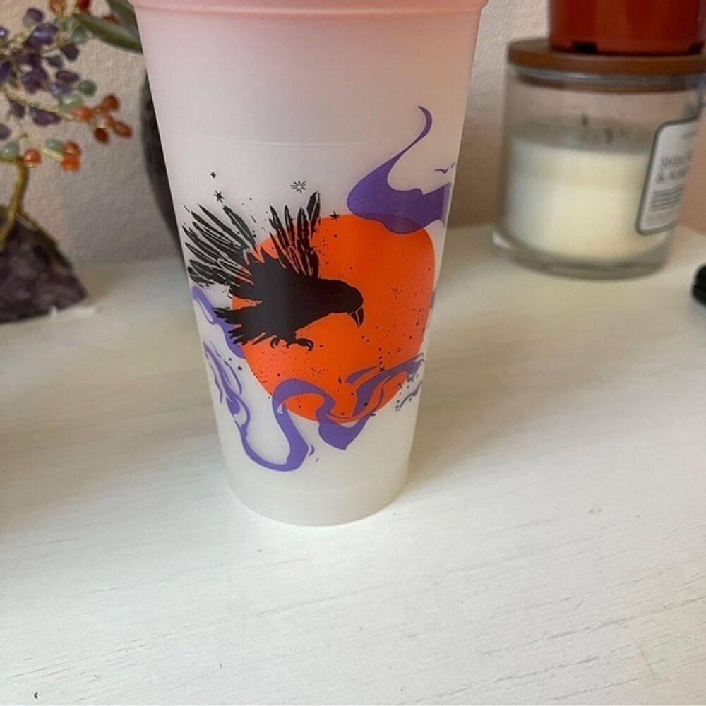 3 Starbucks Halloween Glow In The Dark Cups Reusable With Lids - Picture 3 of 8